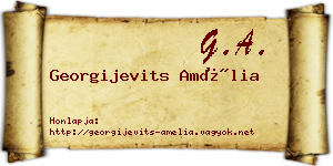 Georgijevits Amélia névjegykártya